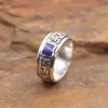 Colimaçon Bagues Avec Pierre | Bagues-Bague anti-stress en argent et lapis lazuli