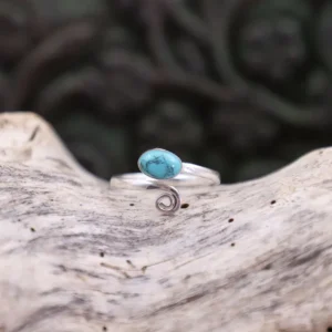 Colimaçon Bagues De Phalanges | Bagues-Bague de phalange en argent et turquoise