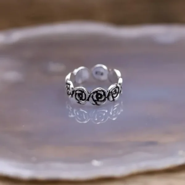 Colimaçon Bagues De Phalanges | Bagues-Bague de phalanges en argent à motif roses
