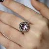 Colimaçon Bagues D'exception-Bague d'exception en argent avec améthyste et marcassites