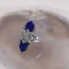 Colimaçon Bagues D'exception-Bague d'exception en argent, marcassites et lapis lazuli