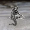 Colimaçon Bagues Sans Pierre | Bagues-Bague en argent crocodile