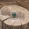 Colimaçon Bagues Avec Pierre-Bague en argent et agate verte