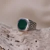 Colimaçon Bagues Avec Pierre | Bagues-Bague en argent et agate verte