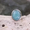 Colimaçon Bagues Avec Pierre-Bague en argent et amazonite