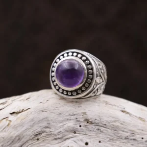 Colimaçon Bagues Avec Pierre-Bague en argent et améthyste