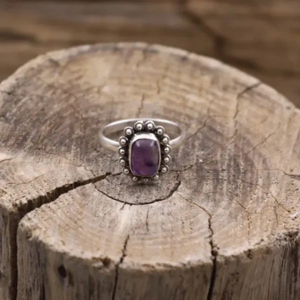 Colimaçon Bagues Avec Pierre-Bague en argent et améthyste