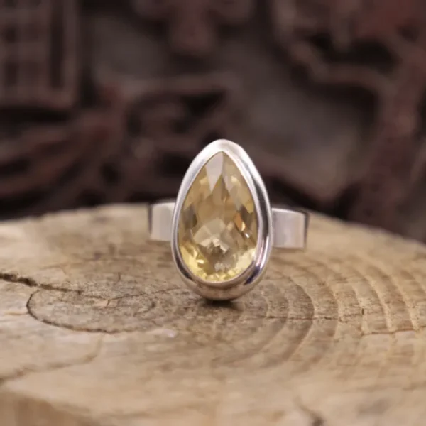 Colimaçon Bagues Avec Pierre-Bague en argent et citrine