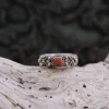 Colimaçon Bagues Avec Pierre-Bague en argent et corail