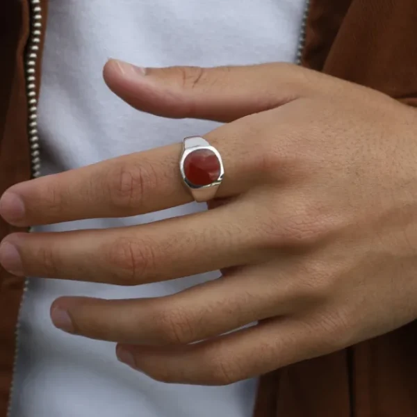 Colimaçon Bagues Avec Pierre | Bagues-Bague en argent et cornaline