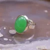 Colimaçon Bagues Avec Pierre-Bague en argent et Jade verte