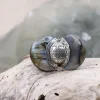 Colimaçon Bagues Avec Pierre-Bague en argent et labradorite