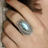 Colimaçon Bagues Avec Pierre-Bague en argent et labradorite