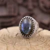 Colimaçon Bagues Avec Pierre-Bague en argent et labradorite