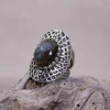 Colimaçon Bagues Avec Pierre-Bague en argent et labradorite