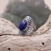 Colimaçon Bagues Avec Pierre-Bague en argent et lapis lazuli