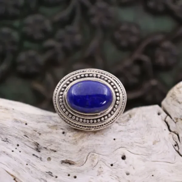 Colimaçon Bagues Avec Pierre-Bague en argent et lapis lazuli