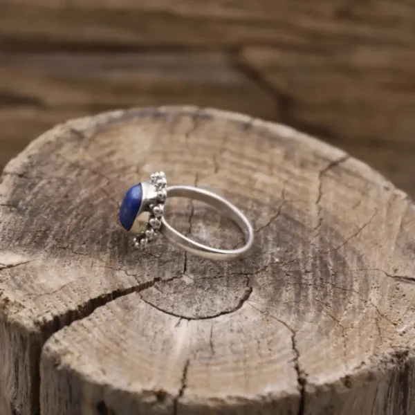 Colimaçon Bagues Avec Pierre-Bague en argent et lapis lazuli