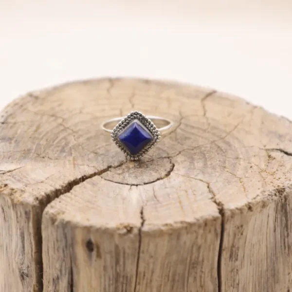 Colimaçon Bagues Avec Pierre-Bague en argent et lapis lazuli