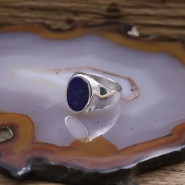 Colimaçon Bagues Avec Pierre | Bagues-Bague en argent et lapis lazuli