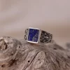 Colimaçon Bagues Avec Pierre | Bagues-Bague en argent et lapis lazuli