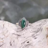 Colimaçon Bagues Avec Pierre-Bague en argent et malachite