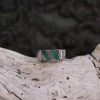 Colimaçon Bagues Avec Pierre-Bague en argent et malachite