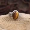 Colimaçon Bagues Avec Pierre-Bague en argent et oeil de tigre