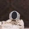 Colimaçon Bagues Avec Pierre | Bagues-Bague en argent et onyx