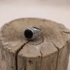 Colimaçon Bagues Avec Pierre | Bagues-Bague en argent et onyx