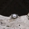 Colimaçon Bagues Avec Pierre-Bague en argent et perle de rivière