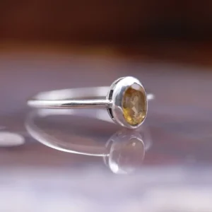 Colimaçon Bagues Avec Pierre-Bague en argent et pierre citrine