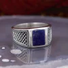 Colimaçon Bagues-Bague en argent et pierre lapis lazuli