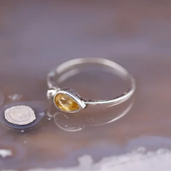 Colimaçon Bagues Avec Pierre-Bague en argent et pierre citrine