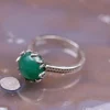 Colimaçon Bagues Avec Pierre-Bague en argent et pierre Agate verte