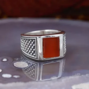 Colimaçon Bagues-Bague en argent et pierre cornaline