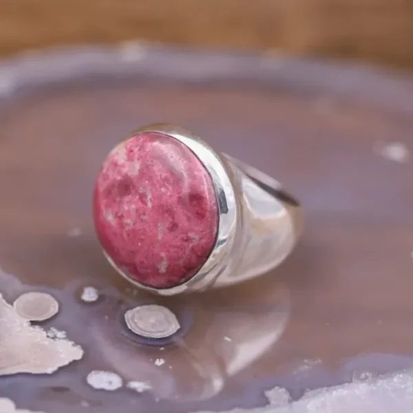 Colimaçon Bagues Avec Pierre-Bague en argent et pierre thulite