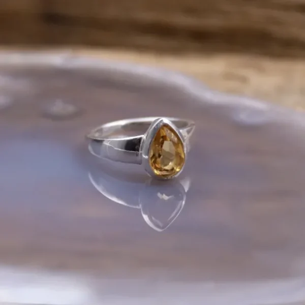 Colimaçon Bagues Avec Pierre-Bague en argent et pierre citrine