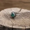 Colimaçon Bagues Avec Pierre-Bague en argent et pierre agate verte