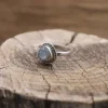 Colimaçon Bagues Avec Pierre-Bague en argent et pierre labradorite