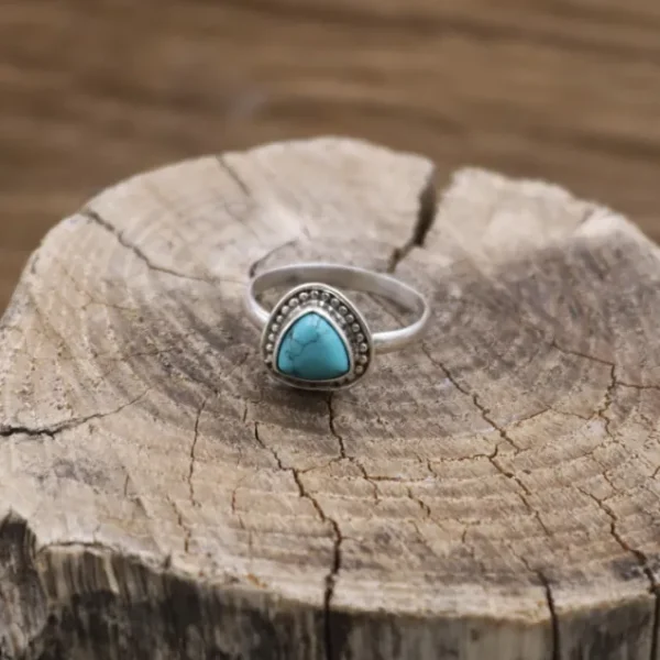 Colimaçon Bagues Avec Pierre-Bague en argent et pierre turquoise