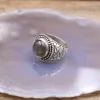 Colimaçon Bagues Avec Pierre-Bague en argent et pierre labradorite