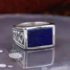 Colimaçon Bagues Avec Pierre | Bagues-Bague en argent et pierre lapis lazuli