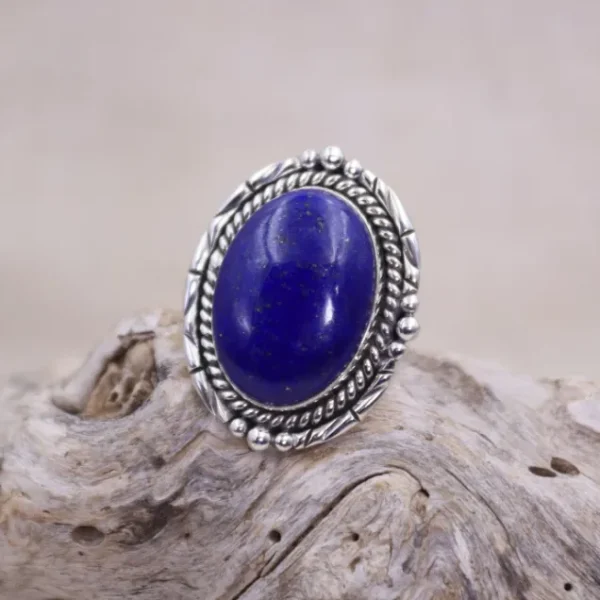 Colimaçon Bagues Avec Pierre-Bague en argent et pierre lapis lazuli