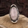 Colimaçon Bagues Avec Pierre-Bague en argent et quartz rose