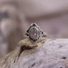 Colimaçon Bagues Avec Pierre-Bague en argent et quartz rose