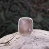 Colimaçon Bagues Avec Pierre-Bague en argent et quartz rose