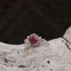 Colimaçon Bagues Avec Pierre-Bague en argent et racine de Rubis