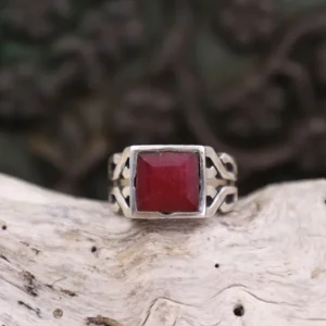 Colimaçon Bagues Avec Pierre | Bagues-Bague en argent et racine de Rubis