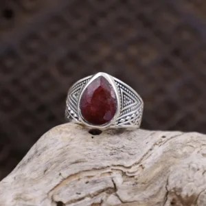 Colimaçon Bagues Avec Pierre | Bagues-Bague en argent et racine de Rubis